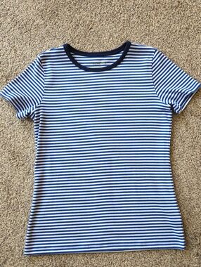 Lands End Striped Crewneck Tee
